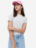 23L1-032 H&M Ribbed Cotton Jersey Top - 10-12 tuổi