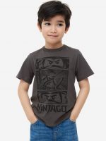 23L1-061 H&M Printed Cotton T-shirt - Áo thun bé trai