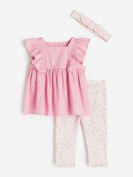 23L3-004 H&M 3-piece Cotton Set - Đồ bộ cho bé gái
