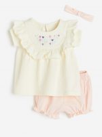 23L3-007 H&M 3-piece Cotton Set - Đồ bộ cho bé gái