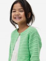 23L3-008 H&M Textured-knit Bolero Sweater - Áo khoác - Áo lạnh - Áo len bé gái