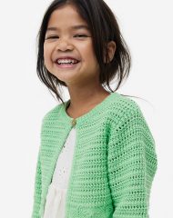23L3-008 H&M Textured-knit Bolero Sweater - Áo khoác - Áo lạnh - Áo len bé gái