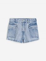 23L3-051 H&M Relaxed Fit High Denim Shorts - 10-12 tuổi