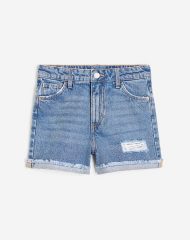 23L3-050 H&M Relaxed Fit High Denim Shorts - 12-14 tuổi