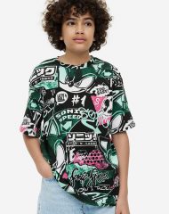 23L3-097 H&M Printed T-shirt - Từ 14 tuổi trở lên