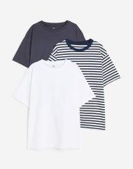 23L3-106 H&M 3-pack Cotton T-shirts - 13-14 tuổi