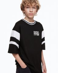 23L3-094 H&M Oversized Printed T-shirt - 13-14 tuổi