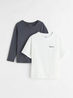 23L3-069 H&M 2-pack Cotton Jersey Shirts - Áo thun bé trai