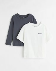 23L3-069 H&M 2-pack Cotton Jersey Shirts - BÉ TRAI