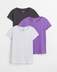 23L3-044 H&M 3-pack Cotton T-shirts - 11-12 tuổi