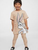 23G1-035 H&M 2-piece Printed Set - Đồ bộ cho bé gái