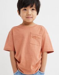 23G1-065 H&M Oversized Chest-pocket T-shirt - BÉ TRAI