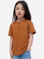 23G1-059 H&M Cotton Henley Shirt - Áo thun bé trai