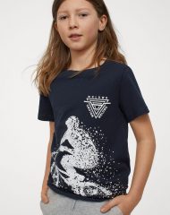 23G1-093 H&M Printed T-shirt - 13-14 tuổi