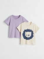 23G1-052 H&M 2-pack Jersey T-shirts - 12-18 tháng