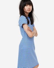 23G1-042 H&M Ribbed T-shirt dress - 13-14 tuổi