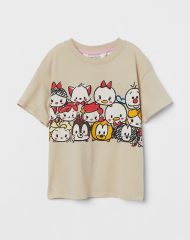 23G2-001 H&M Printed Oversized T-shirt - Áo thun bé gái