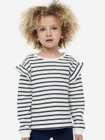 23G2-004 H&M Flounce-trimmed Sweatshirt - HÀNG GIẢM GIÁ