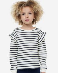 23G2-004 H&M Flounce-trimmed Sweatshirt - 2-4 tuổi