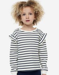 23G2-004 H&M Flounce-trimmed Sweatshirt - 9-10 tuổi