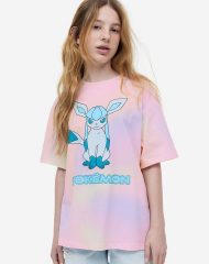 23G3-010 H&M Printed Cotton T-shirt - Từ 14 tuổi trở lên