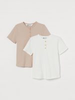 23G3-004 H&M 2-pack Ribbed Tops - HÀNG GIẢM GIÁ