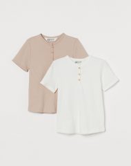 23G3-004 H&M 2-pack Ribbed Tops - 