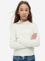 23S1-004 H&M Long-sleeved Ribbed Top - 12-14 tuổi