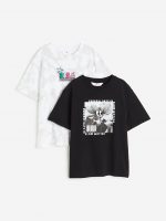 23S1-017 H&M 2-pack Cotton Jersey T-shirts - Áo thun bé trai