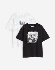 23S1-017 H&M 2-pack Cotton Jersey T-shirts - Từ 14 tuổi trở lên