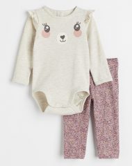 23S2-002 H&M 2-piece Cotton Set - Đồ bộ cho bé gái