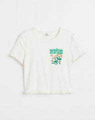 23S2-023 H&M Cotton Jersey Crop Top - Áo thun bé gái