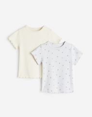 23S3-002 H&M 2-pack Ribbed Tops - 2-4 tuổi