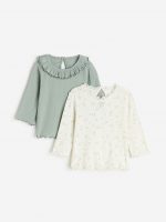 23S3-006 H&M 2-pack Ribbed Tops - 12-18 tháng
