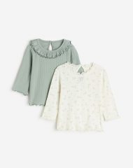 23S3-006 H&M 2-pack Ribbed Tops - 