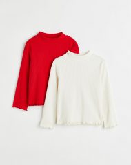 23S3-018 H&M 2-pack Turtleneck Tops - 6-8 tuổi