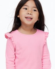23S3-017 H&M Ruffle-trimmed Ribbed Top - Category