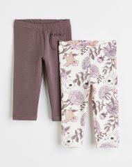 23S3-008 H&M 2-pack Cotton Leggings - HÀNG GIẢM GIÁ