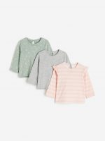 23S3-007 H&M 3-pack Cotton Jersey Tops - 18-24 tháng
