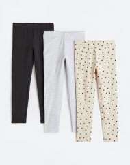 23S3-027 H&M 3-pack Jersey Leggings - Quần dài, quần Jean, legging bé gái