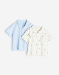 23S3-048 H&M 2-pack Piqué Polo Shirts - 12-18 tháng