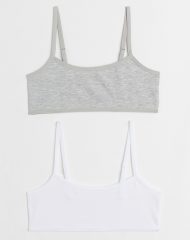 23S3-045 H&M 2-pack Short Jersey Tops - 10-12 tuổi