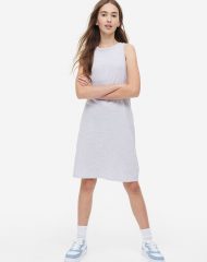 23S3-039 H&M Ribbed Jersey Dress - 8-10 tuổi