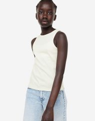 23S3-035 H&M Ribbed Cotton Tank Top - 10-12 tuổi