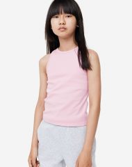 23S3-034 H&M Ribbed Cotton Tank Top - 8-10 tuổi