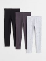 23S3-028 H&M 3-pack Jersey Leggings - Quần dài, quần Jean, legging bé gái