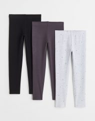 23S3-028 H&M 3-pack Jersey Leggings - 4-6 tuổi