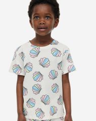 23S4-007 H&M Printed T-shirt - Áo thun bé gái