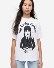 23S4-012 H&M Printed Cotton T-shirt - Từ 14 tuổi trở lên