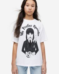 23S4-012 H&M Printed Cotton T-shirt - Từ 14 tuổi trở lên